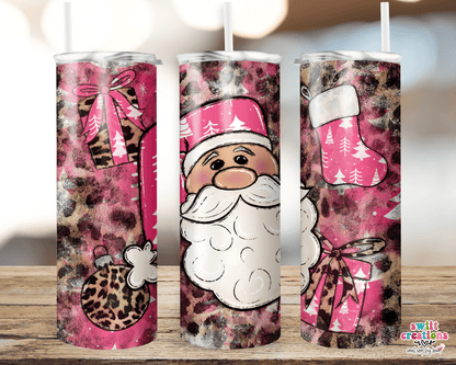 Pink Santa Tumbler (T317) - Swiit Creations