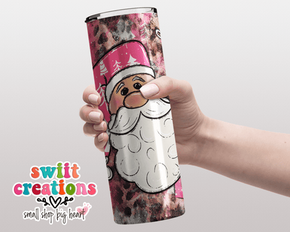 Pink Santa Tumbler (T317) - Swiit Creations