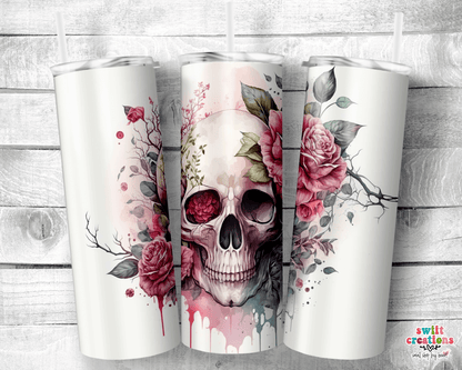 Rose Skull Tumbler (T407) - Swiit Creations