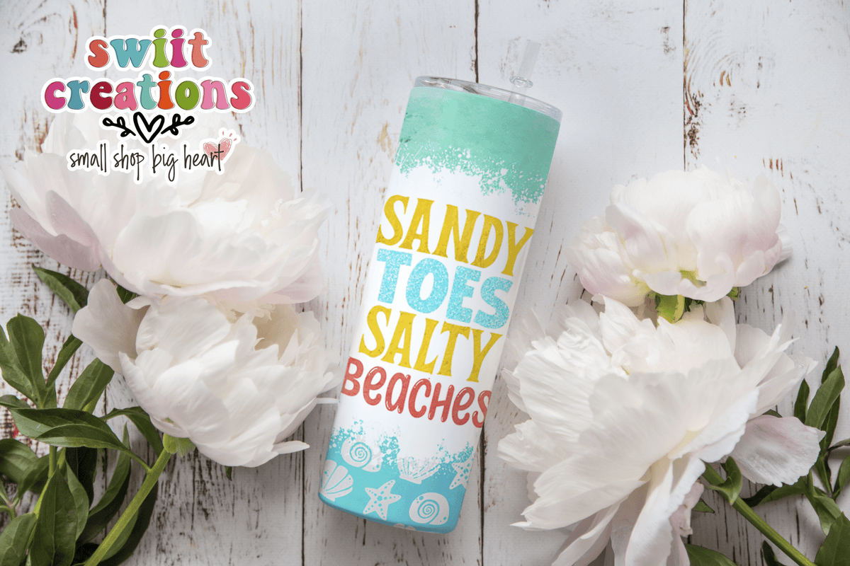 Sandy Toes Salty Beaches Tumbler (T335) - Swiit Creations