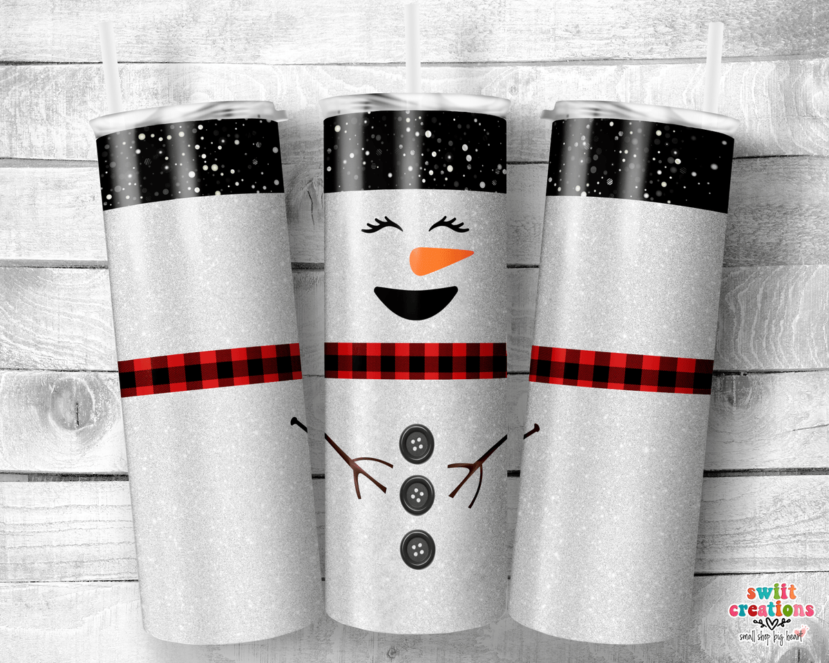 Snowman Glitter Tumbler (T310) - Swiit Creations