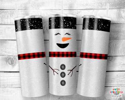 Snowman Glitter Tumbler (T310) - Swiit Creations