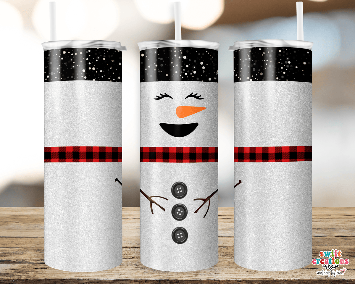 Snowman Glitter Tumbler (T310) - Swiit Creations