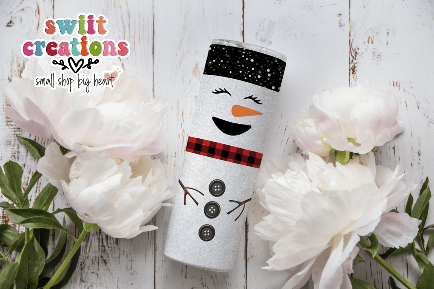 Snowman Glitter Tumbler (T310) - Swiit Creations