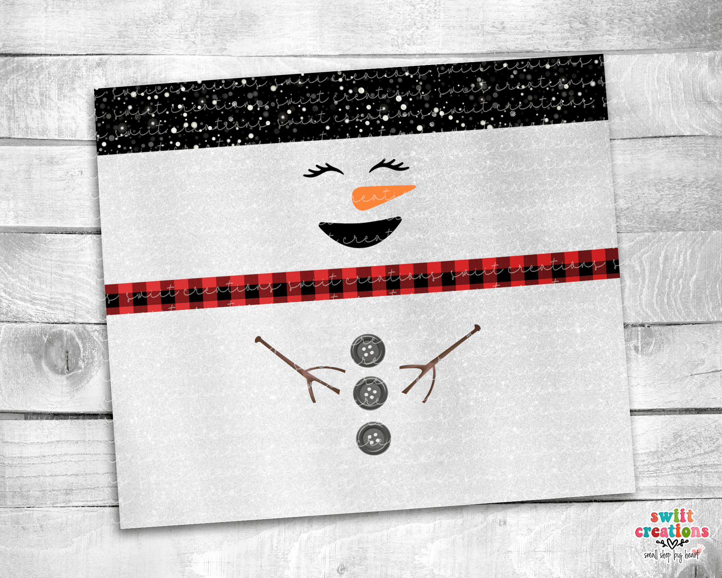 Snowman Glitter Tumbler (T310) - Swiit Creations
