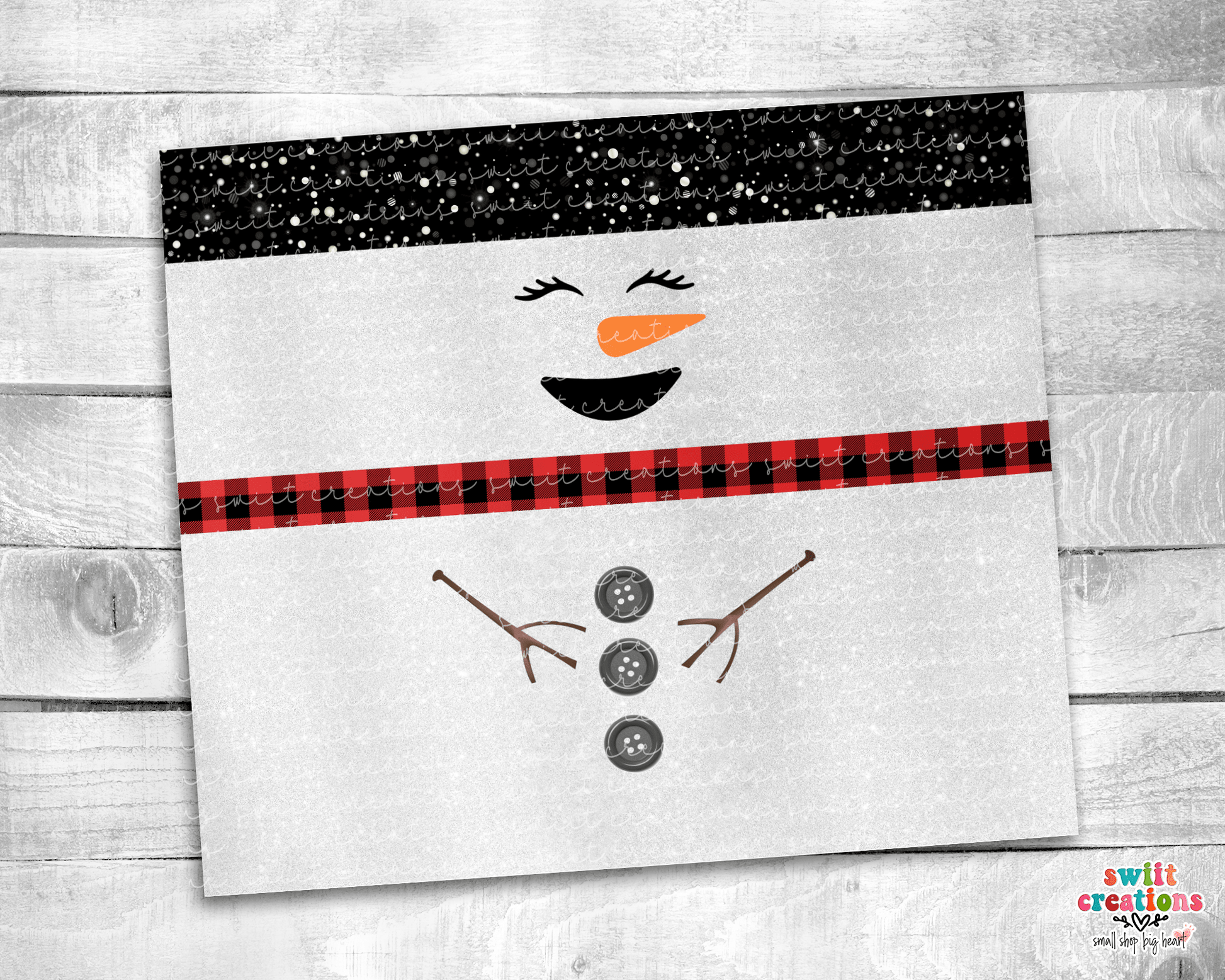 Snowman Glitter Tumbler (T310) - Swiit Creations