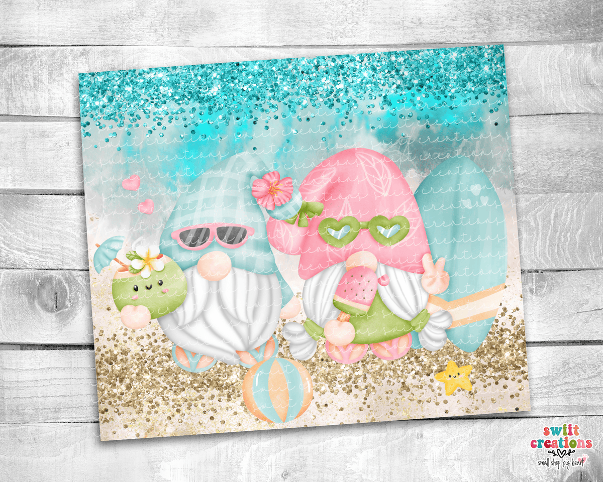 Summer Beach Gnome Tumbler (T228) - Swiit Creations