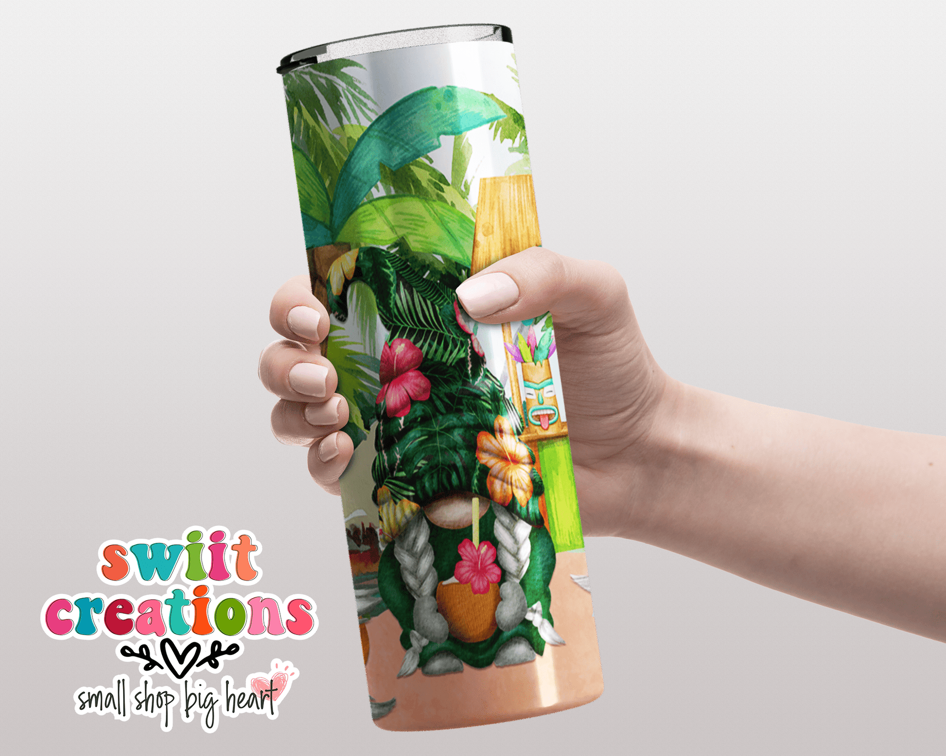 Tropical Gnome Tumbler (T230) - Swiit Creations