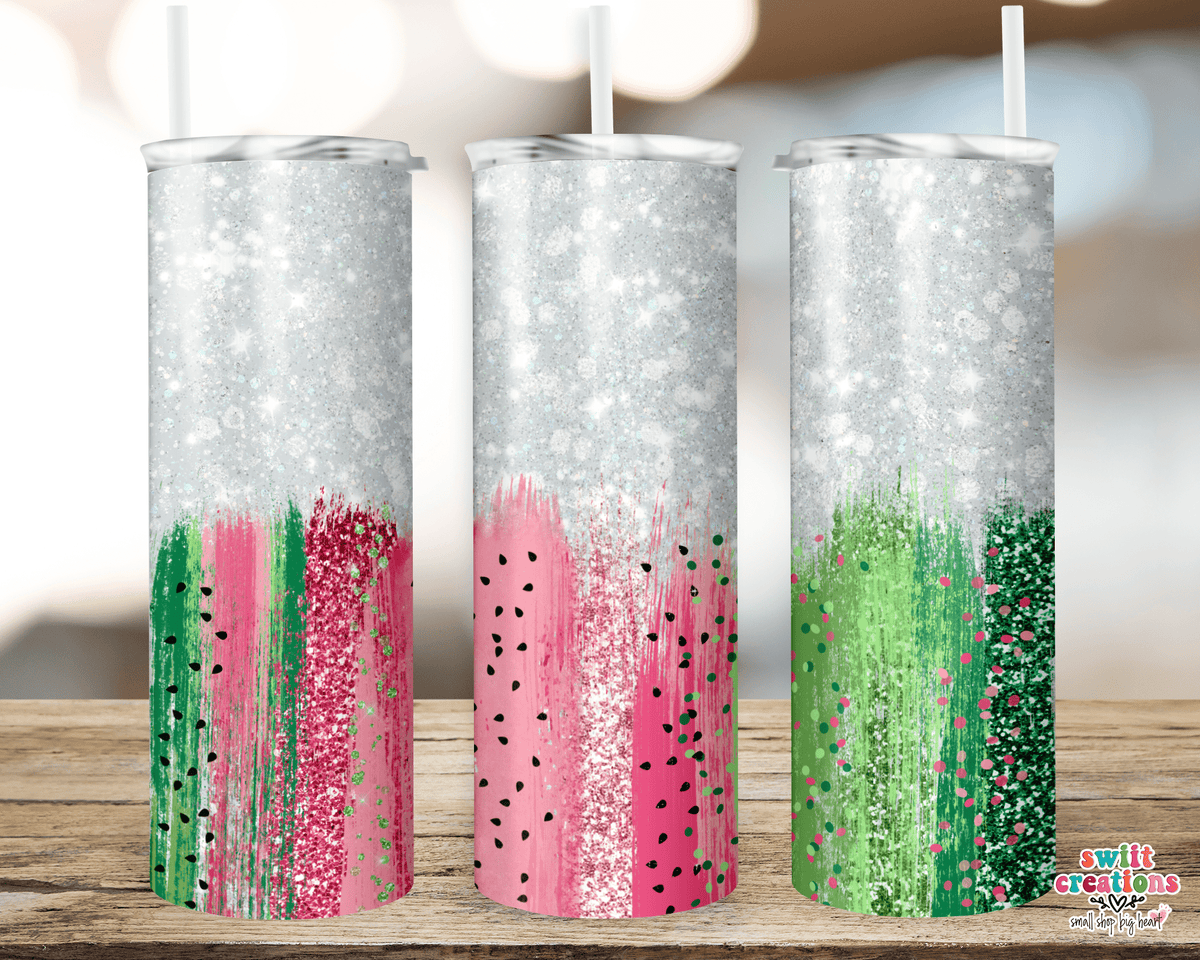 Watermelon Glitter Tumbler (T195) - Swiit Creations